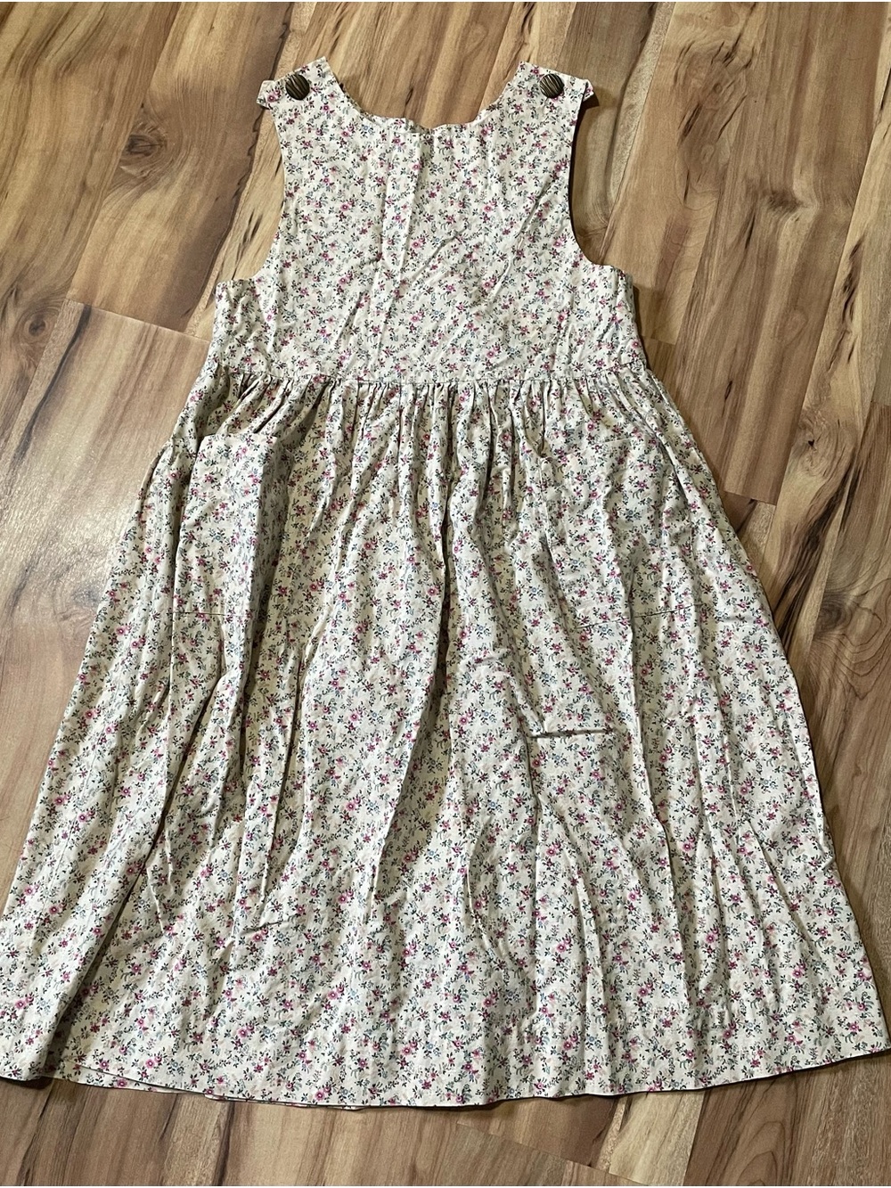 Vintage Handmade Cottagecore Pinafore Dress Ditsy Floral Size S